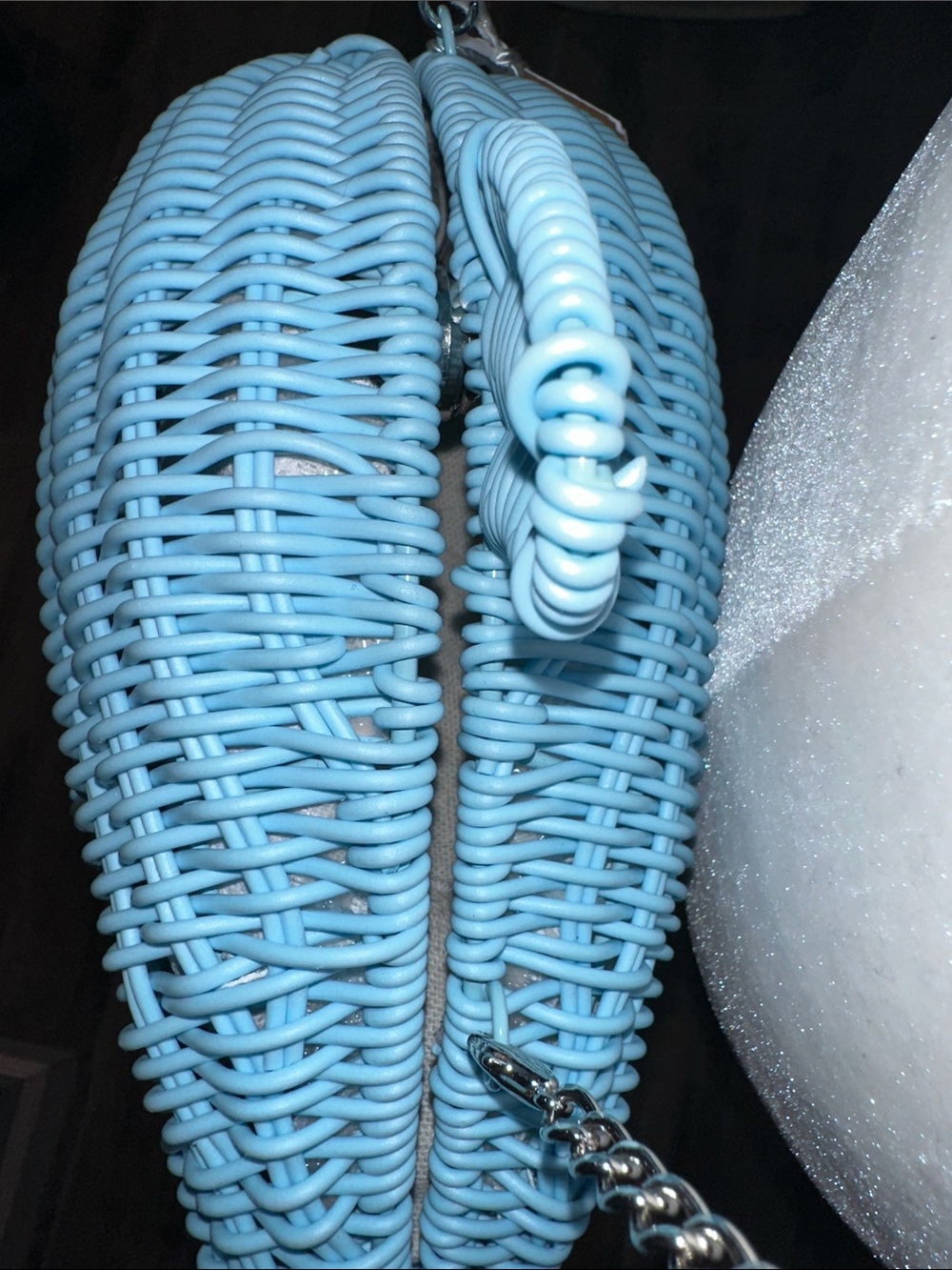 Tommy Bahama Light Blue Woven Dolphin Crossbody Bag - Picture 10 of 12